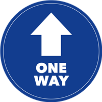 12in Dia Round Floor Sticker One Way Arrow