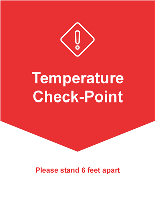 Wall Sign 8.5x11 RED Temperature Checkpoint