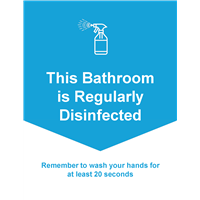 Window Cling 18x24 Bathroom Disinfected
