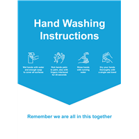 A-Frame 22x28 BLUE Hand Washing Instructions