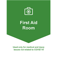 Window Cling 18x24 GREEN First Aid Room