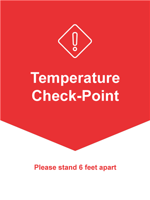 Wall Sign 22x28 RED Temperature Checkpoint