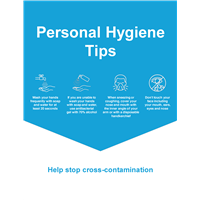 Window Cling 18x24 BLUE Personal Hygiene Tips
