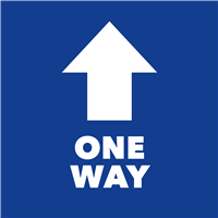 11.25x11.25 in Square Floor Sticker One Way Arrow