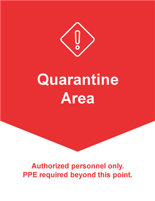 Wall Sign 8.5x11 RED Quarantine Area