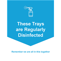 Window Cling 18x24 BLUE Trays Disinfected