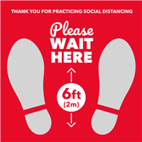 11.25x11.25 in Square Floor Sticker Wait Here