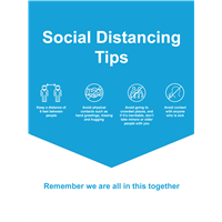 A-Frame 22x28 BLUE Social Distancing Tips