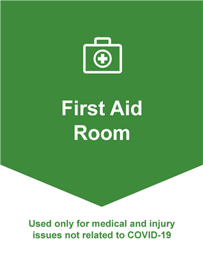 Wall Sign 22x28 GREEN First Aid Room