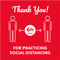 11.25x11.25 in Square Floor Sticker Social Distancing