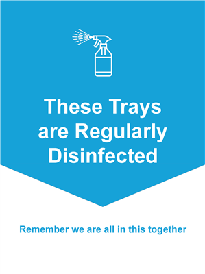 Wall Sign 22x28 BLUE Trays Disinfected