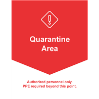 Window Cling 18x24 RED Quarantine Area