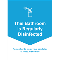 A-Frame 22x28 BLUE Bathroom Disinfected