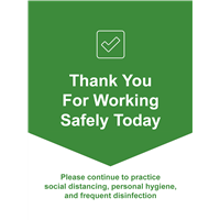 A-Frame 22x28 GREEN Thank You Working Safely