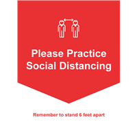 A-Frame 22x28 RED Please Practice Social Distancing