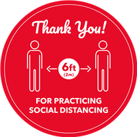 12in Dia Round Floor Sticker Social Distancing